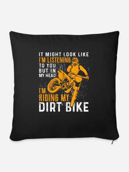 Dirt Bike - Sofakissen mit Füllung 45 x 45 cm - Schwarz