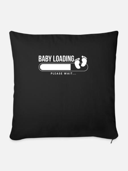 Baby Loading Geschenk Werdende Mutter - Sofakissen mit Füllung 45 x 45 cm - Schwarz