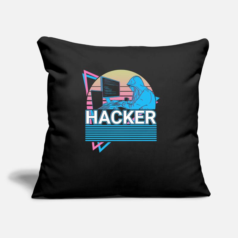 Hacker Coding Programmierer Vaporwave Ästhetisches Sofakissen mit Füllung 45 x 45 cm