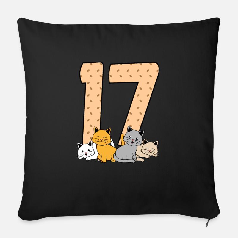 17. Geburtstag - Sofakissen mit Füllung 45 x 45 cm - Schwarz