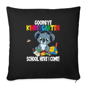 Kindergarten Schulanfang Einschulung - Sofakissen mit Füllung 45 x 45 cm - Schwarz - Vorne