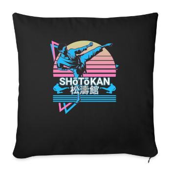 Shotokan Karaté Arts Martiaux Japonais Rétro - Coussin et housse de 45 x 45 cm - noir - Devant