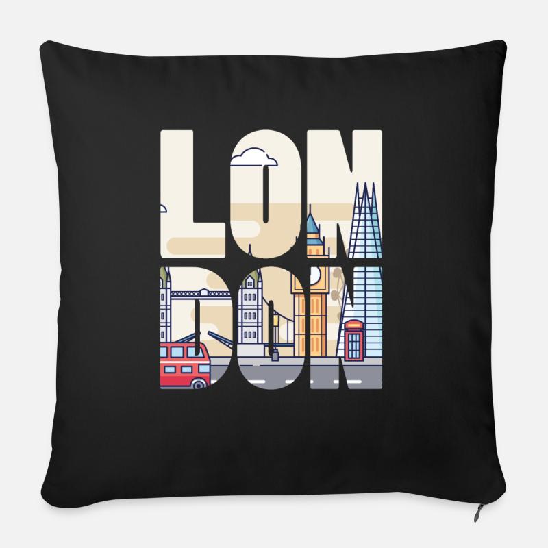 London - Sofakissen mit Füllung 45 x 45 cm - Schwarz