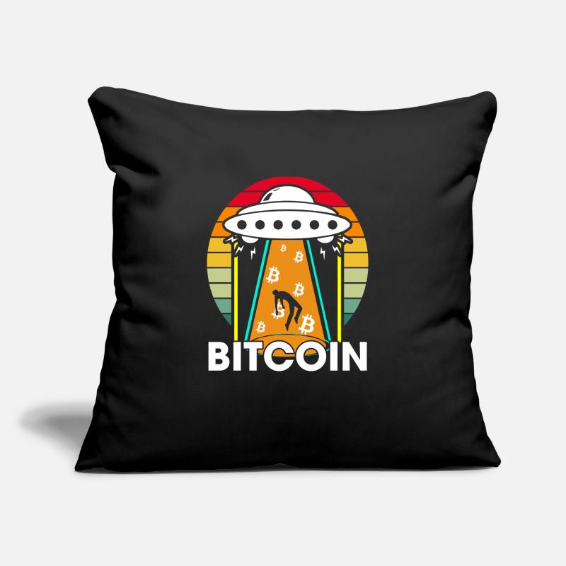 Bitcoin Alien Sofakissen mit Füllung 45 x 45 cm