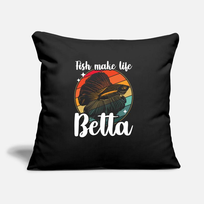 Fish Make Life Betta Siamese Fighting Fish Sofakissen mit Füllung 45 x 45 cm