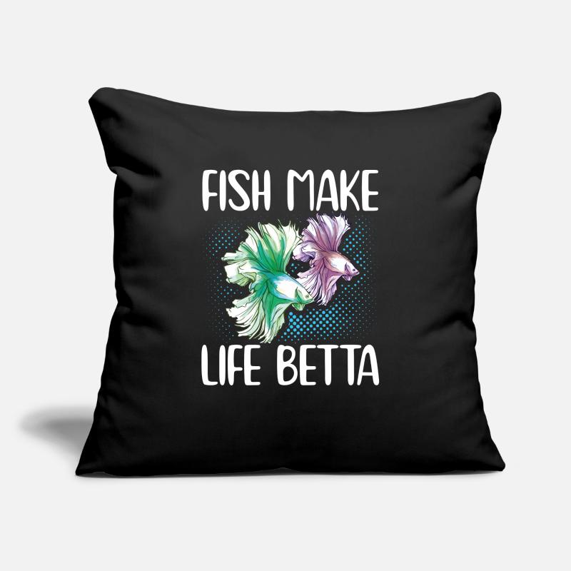 Fish Make Life Betta Siamese Fighting Fish Sofakissen mit Füllung 45 x 45 cm