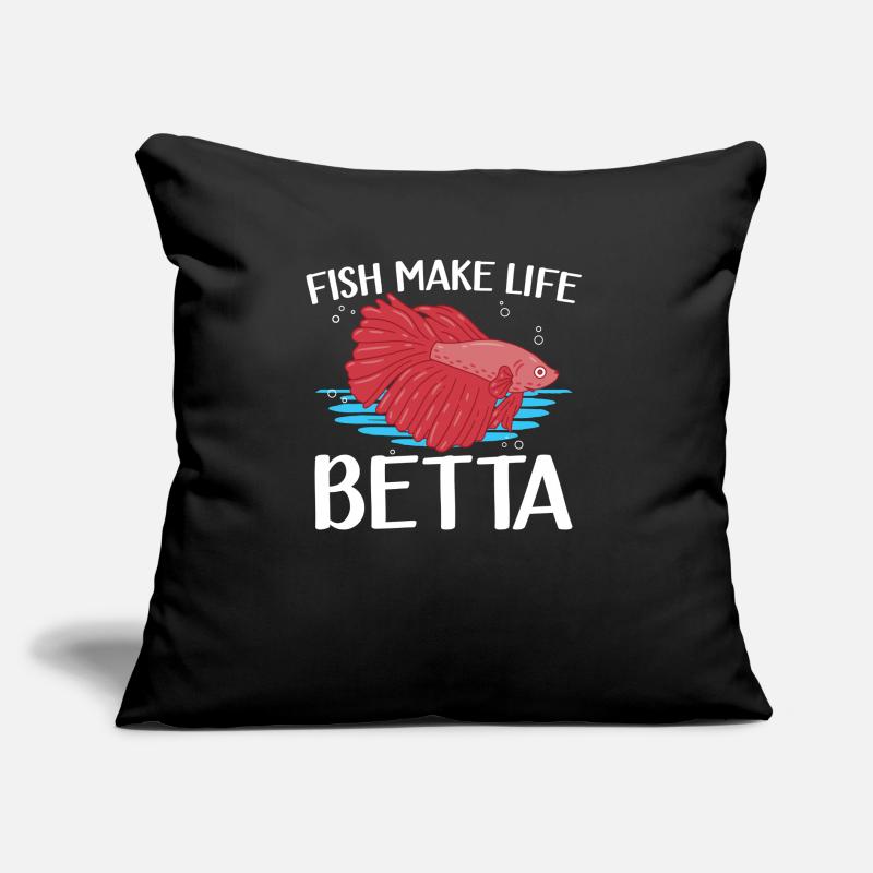 Fish Make Life Betta Siamese Fighting Fish Sofakissen mit Füllung 45 x 45 cm