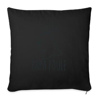 Certifié papa poule 2 - Coussin et housse de 45 x 45 cm - noir - Devant