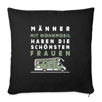 Cooles Camper, RV, Wohnmobil, Carvan Spruch Shirt - Sofakissen mit Füllung 45 x 45 cm - Schwarz - Vorne