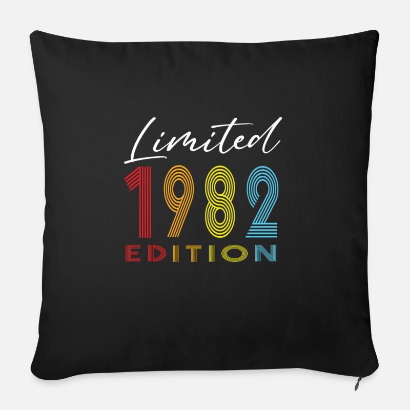 Limited Edition 1982 - Sofakissen mit Füllung 45 x 45 cm - Schwarz