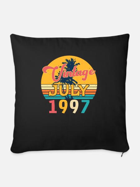 Baujahr Juli 1997 - Sofakissen mit Füllung 45 x 45 cm - Schwarz