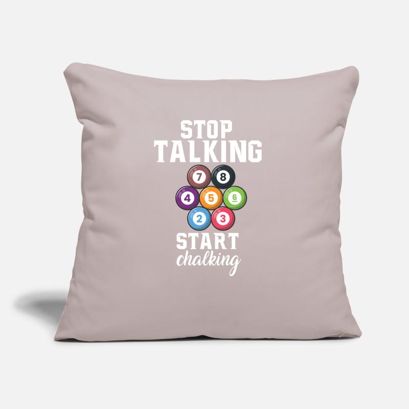 Stop Talking Start Chalking Pool billiards Snooker Sofa pillow with filling 45cm x 45cm