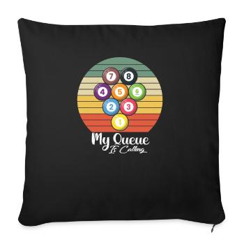 My Queue is Calling Pool billiards Snooker - Sofa pillow with filling 45cm x 45cm - black - Front