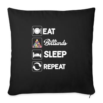 Manger Billard Dormir Répéter Billard Billard Snooker - Coussin et housse de 45 x 45 cm - noir - Devant