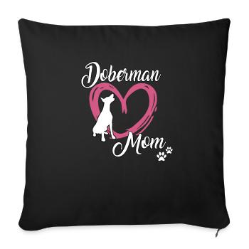 Dobermann Maman douce Doberman maîtresse Gassi - Coussin et housse de 45 x 45 cm - noir - Devant