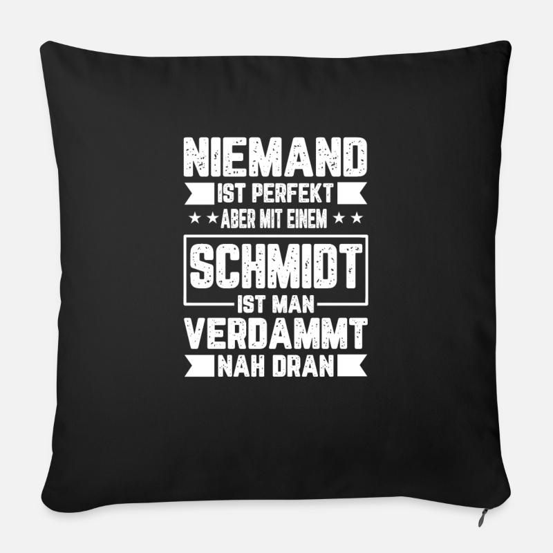 Schmidt Niemand ist Perfekt Geschenk - Sofakissen mit Füllung 45 x 45 cm - Schwarz