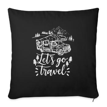 Cool Camper, RV, Camping-car, Carvan Slogan Shirt - Coussin et housse de 45 x 45 cm - noir - Devant