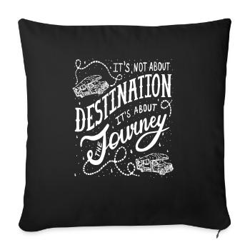 Cool Camper, RV, Camping-car, Carvan Slogan Shirt - Coussin et housse de 45 x 45 cm - noir - Devant