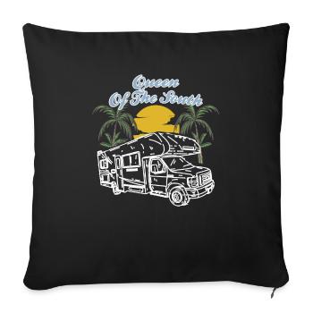 Cooles Camper, RV, Wohnmobil, Carvan Spruch Shirt - Sofakissen mit Füllung 45 x 45 cm - Schwarz - Vorne