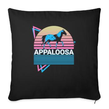 Appaloosa Pferd Retro Geschenk - Sofakissen mit Füllung 45 x 45 cm - Schwarz - Vorne