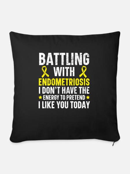 Kampf mit Endometriose-Bewusstseinskrankheit - Sofakissen mit Füllung 45 x 45 cm - Schwarz