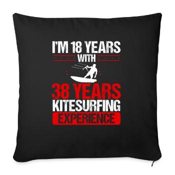 56 Year Old Kitesurfer Kiteboarding 56 Birthday - Sofa pillow with filling 45cm x 45cm - black - Front