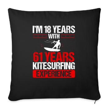 79 Year Old Kitesurfer Kiteboarding 79 Birthday - Sofa pillow with filling 45cm x 45cm - black - Front