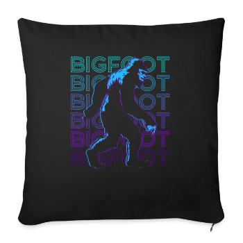 Bigfoot Sasquatch Retro Gift - Sofa pillow with filling 45cm x 45cm - black - Front