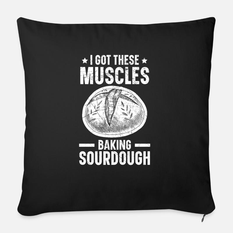 J’ai ces muscles cuisson du pain au levain Cuisson - Coussin et housse de 45 x 45 cm - noir