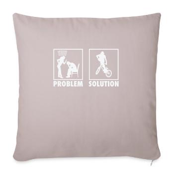 BMX Bikers Statement Solution au problème. - Coussin et housse de 45 x 45 cm - taupe clair - Devant