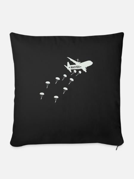 Fallschirmjäger Jumpmaster Flugzeug Absprung - Sofakissen mit Füllung 45 x 45 cm - Schwarz