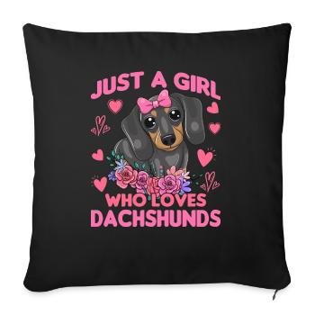 Teckel à poil rugueux - Coussin et housse de 45 x 45 cm - noir - Devant