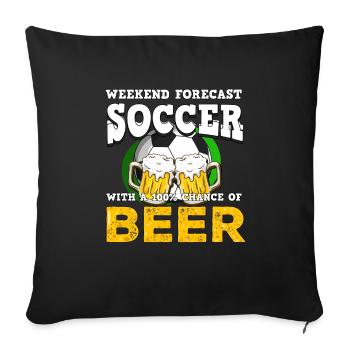 Bière de football - Coussin et housse de 45 x 45 cm - noir - Devant