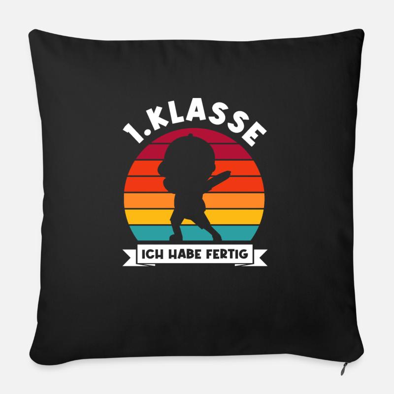 1.Klasse Dabbing Erstklässler Geschenk - Sofakissen mit Füllung 45 x 45 cm - Schwarz