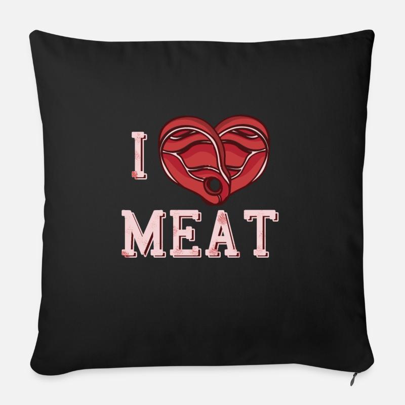 Ich liebe Fleisch - Sofakissen mit Füllung 45 x 45 cm - Schwarz