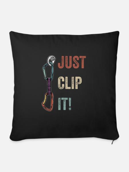 Kletterer sportklettern geschenk - Sofakissen mit Füllung 45 x 45 cm - Schwarz