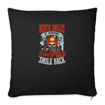 4 juillet La mort d’un pompier sourit à tout le monde - Coussin et housse de 45 x 45 cm - noir - Devant