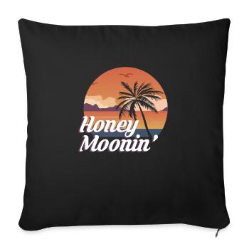 Honeymoon Flitterwochen Urlaub Shirt - Sofakissen mit Füllung 45 x 45 cm - Schwarz - Vorne