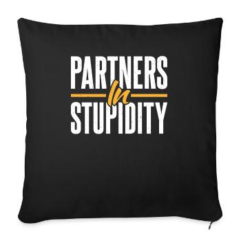 Partner clothing for siblings - Sofa pillow with filling 45cm x 45cm - black - Front