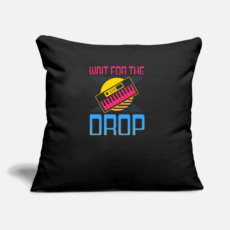 EDM Rave Techno 80er Jahre Wait For Drop Sofakissen mit Füllung 45 x 45 cm