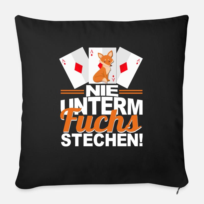 Doppelkopf Nie unterm Fuchs stechen - Sofakissen mit Füllung 45 x 45 cm - Schwarz