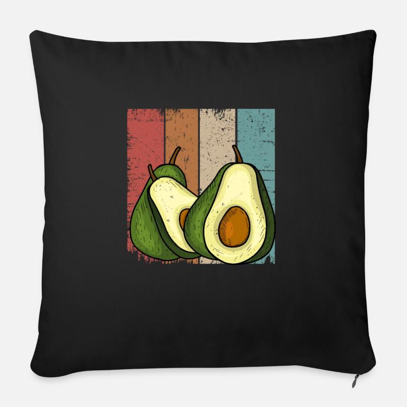 Avocado Geschenk Smoothie Vegan Vegetarier Avocado - Sofakissen mit Füllung 45 x 45 cm - Schwarz