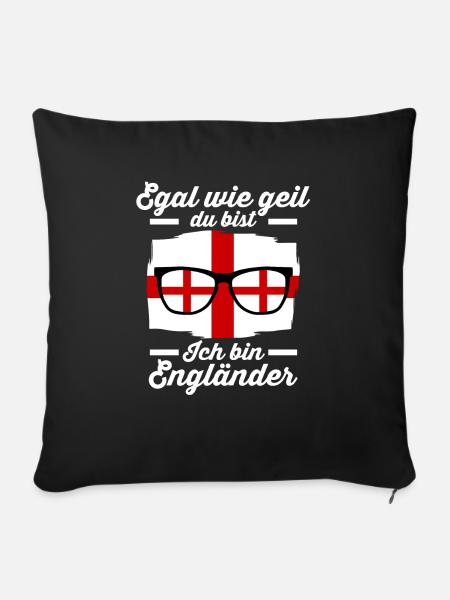 Engländer Englisches England - Sofakissen mit Füllung 45 x 45 cm - Schwarz