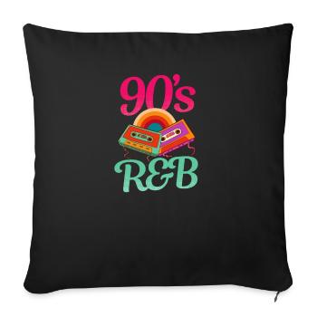 J’adore la cassette R&B vintage des années 90 - Coussin et housse de 45 x 45 cm - noir - Devant