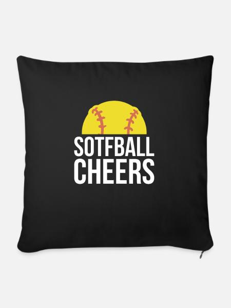 Softball Cheers Geschenk - Sofakissen mit Füllung 45 x 45 cm - Schwarz