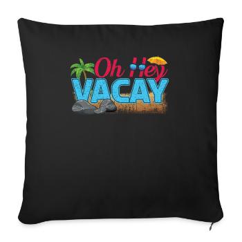 Hey Vacation 2022 Tropical Hello Summer - Sofakissen mit Füllung 45 x 45 cm - Schwarz - Vorne