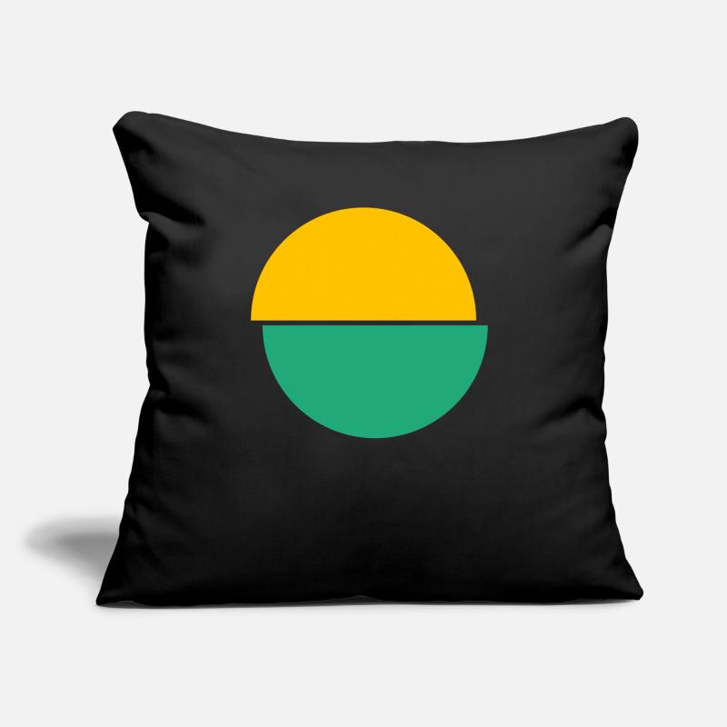 Split Circles Conception Jaune Et Vert Coussin et housse de 45 x 45 cm