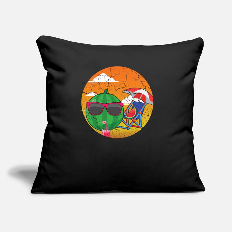 Mignonne plage de pastèque 2022 Tropical Hello Summer Coussin et housse de 45 x 45 cm