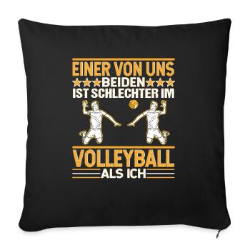Volleyball Volleyballer Volleyballspieler - Sofakissen mit Füllung 45 x 45 cm - Schwarz - Vorne