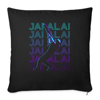 Jai Alai Player Rétro - Coussin et housse de 45 x 45 cm - noir - Devant